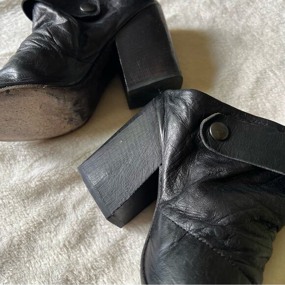 Marsell Bolla Black Leather Peep Toe Convertible Mule/Sling-Back Block Heel - Picture 9 of 14